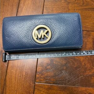 Michael Kors Navy Leather Clutch